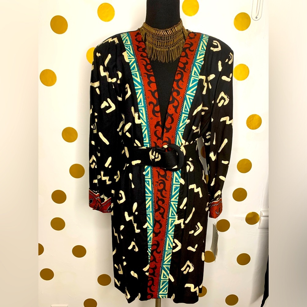 Just For Women Apostrophe Women’s Multi-Colored Belted Blazer - Size: 18W
